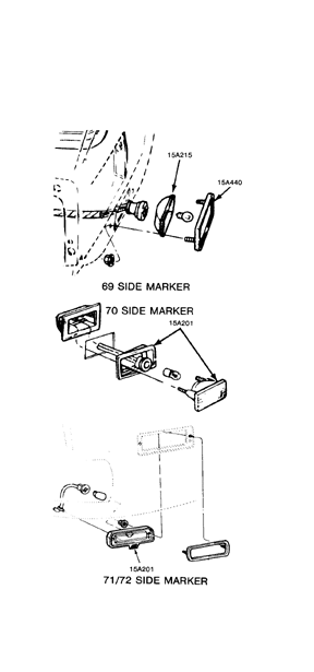 68-73 Mustang Side Maker Lamp