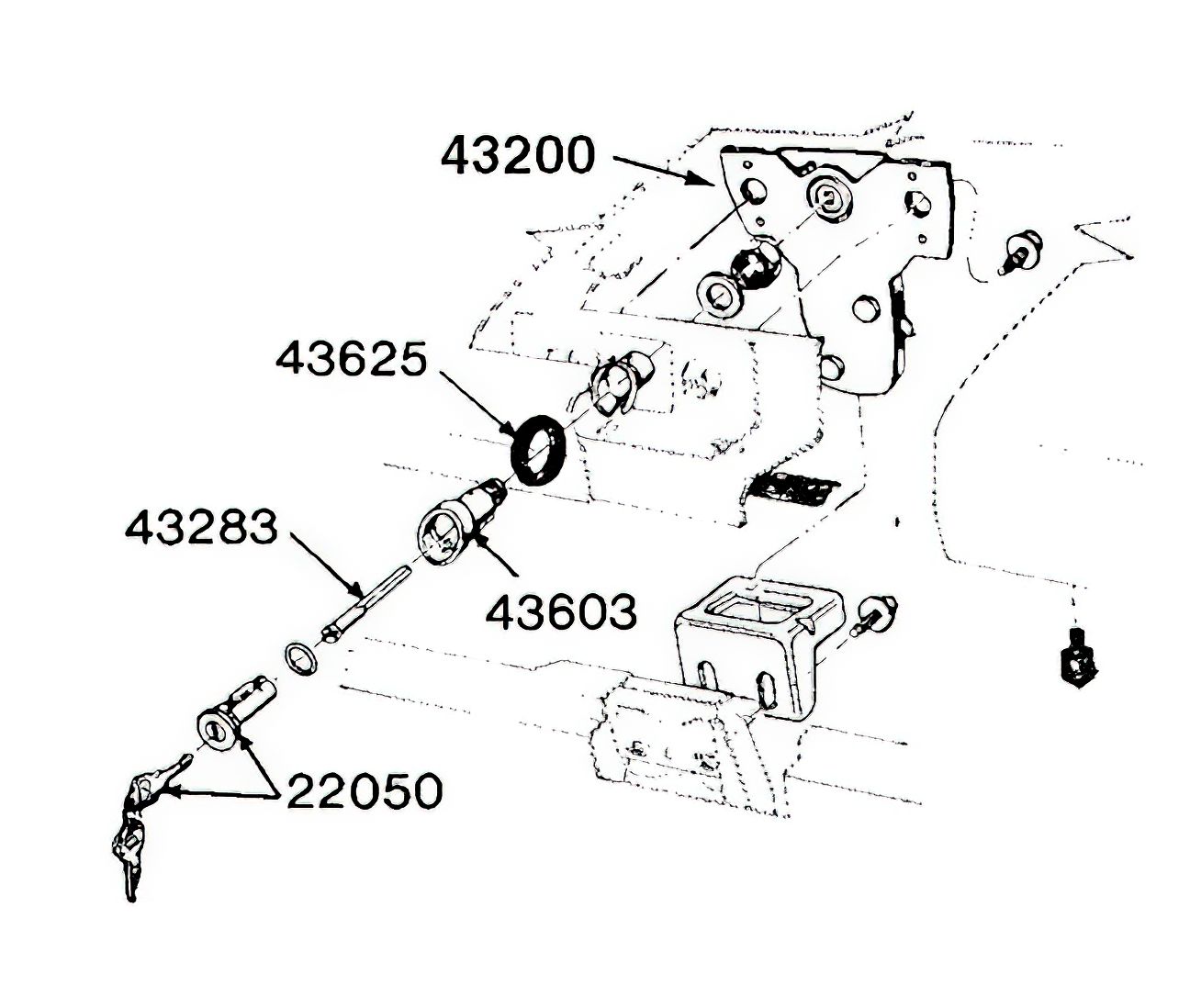 1967 1968 1969 1970 1971 1972 1973 Mustang Trunk Lock Extension