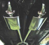 Stainless steel exhaust system on Mustang